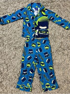 Justice Blue and Neon Green Batman Pajama Set